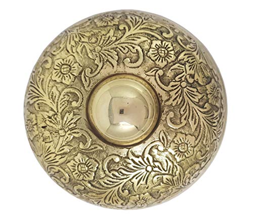 Brass Nautical - Ornate Desk Bell Table Bells Call Bell Reception Bell (5.5 inches, Brass Antique)