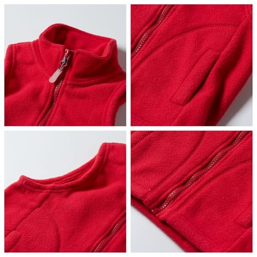 Image of Mud Kingdom Boys Girls Polar Fleece Vest Jacket Ligntweight Plain Vest Full Zipper Sleeveless