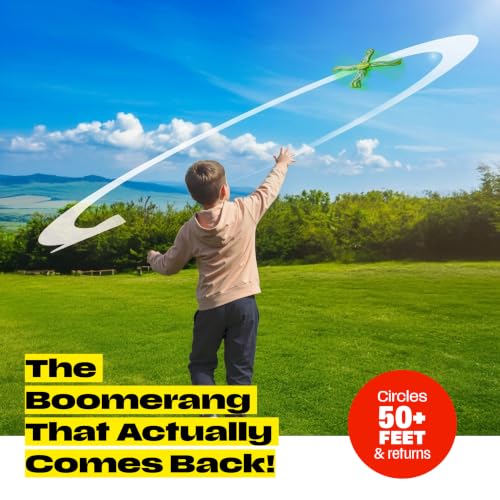 Boomerang para Niños y Adultos - Regalo para Niños 8-12 - Brilla en la Oscuridad (Verde) miniatura 3