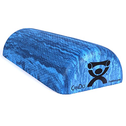 CanDo Premium Blue Marble EVA Foam Roller for Muscle Restoration, Massage Therapy, Sport Recovery and Physical Therapy 6″ x 12″ Half-Round