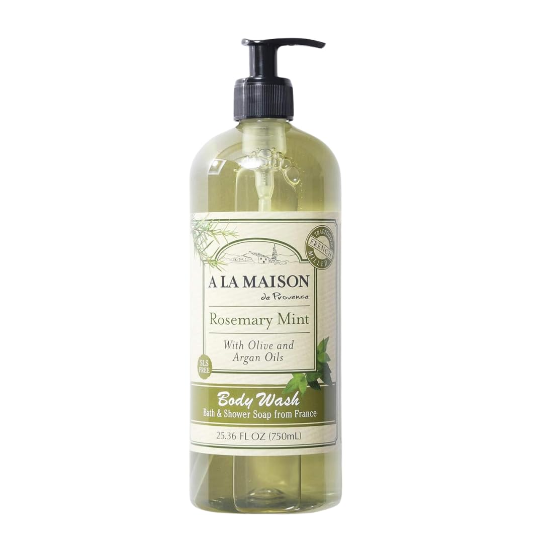 Rosemary Mint Body Wash 25.36 Fl Oz - Natural Hand Wash Made with Essential Oils - Biodegradable, Plant-Based, Vegan, Cruelty-Free, Alcohol & Paraben Free