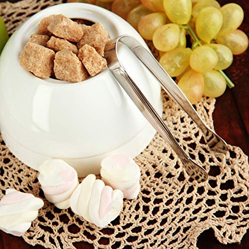 12 Pieces Sugar Tongs Ice Tongs Stainless Steel Mini Serving Tongs Appetizers Tongs Small Kitchen Tongs For Tea Party Coffee Bar Kitchen (Silver, 4.3 Inch) #TOP3