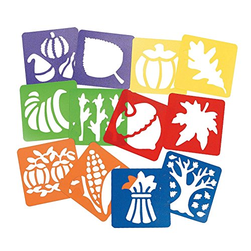 12 ~ Fall Nature Stencil Set ~ Plastic/Approx. 5
