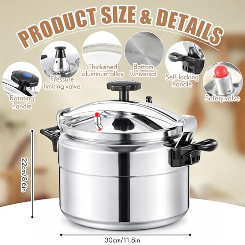 Image of 16qt Pressure Cooker for Canning Pressure Canner Supplies Kit, 6 Canning Supplies Stainless Steel Steam Rack Gauge, Silver