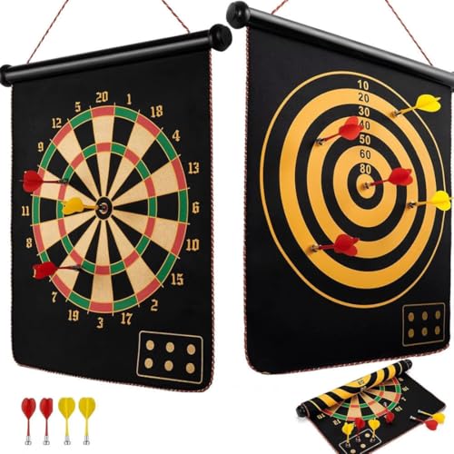 Image of Mashes Magnetic Dart Board Game for Kids & Family | Double Sided Indoor Dart Game with Safe Magnetic Darts | Hanging Target Board Toy for Boys & Girls [2 in 1]