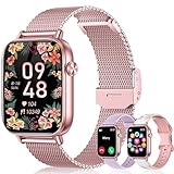 Reloj inteligente para mujer (contestar/hacer llamadas) 1.8 pulgadas HD Fitness Running Smartwatch compatible con teléfonos Android iOS con monitor de paso/frecuencia cardíaca/sueño, más de 120 modos