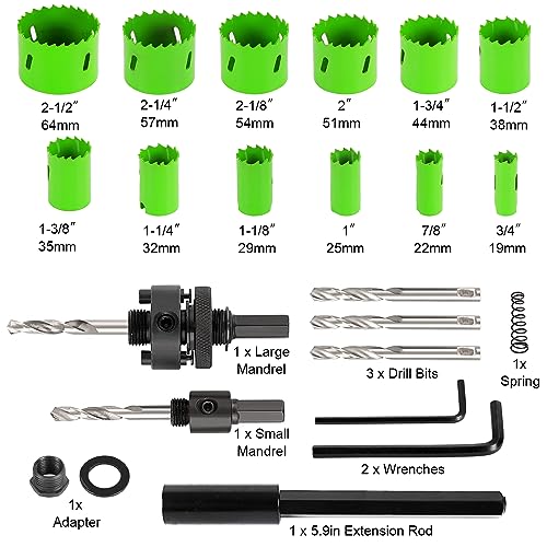 LifeIdeas 22PCS Bi-Metal Hole Saw Kit