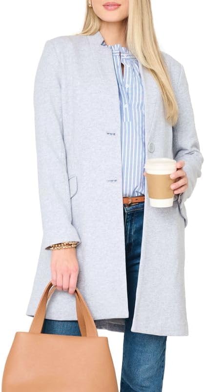 GIBSONLOOK Women Notch Collar Knit Topper, Lined Tailored Sweater Jacket, Business Casual Outfits for Women