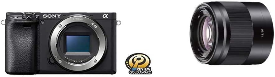 Alpha a6400 Mirrorless Camera: Compact APS-C Interchangeable Lens Digital Camera and Sony - E 50mm F1.8 OSS Portrait Lens (SEL50F18/B), Black