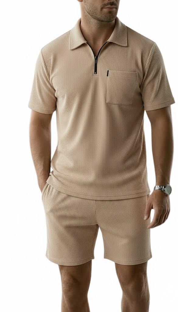 Men’s Cotton Blend Pyjama Set | Half Sleeve Polo T Shirt & Shorts for Men | Summer Co Ord Set |Casual Lounge Outfit | Night Suit for Men | Comfortable Sleepwear
