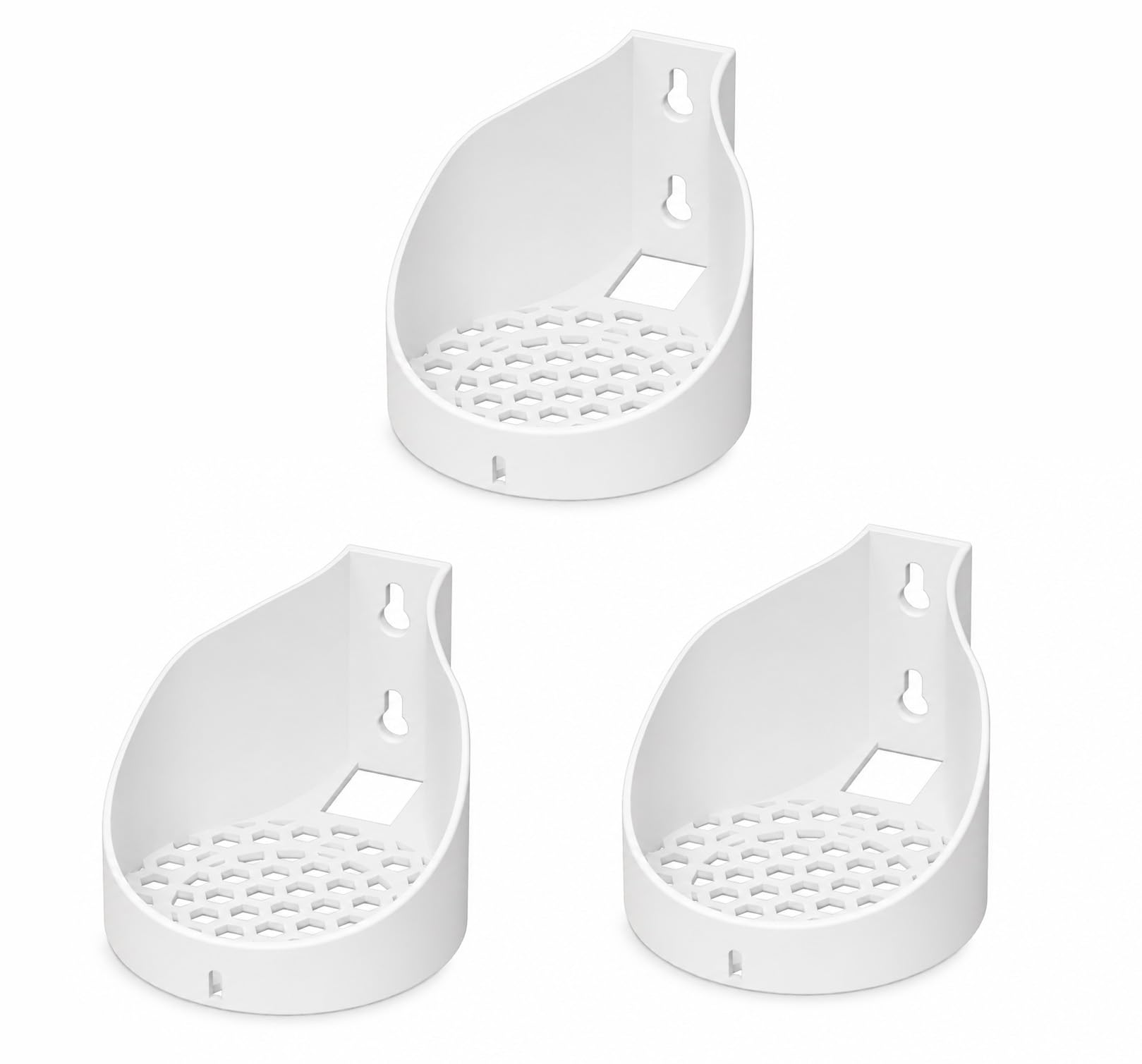 Support mural compatible avec TP-Link Deco BE63, BE65, BE67, BE10000, BE9300, BE14000, XE75, XE75 Pro, X75 et X80 (lot de 3) - Étagère murale pour routeur WiFi 7 et 6E - ABS (blanc)