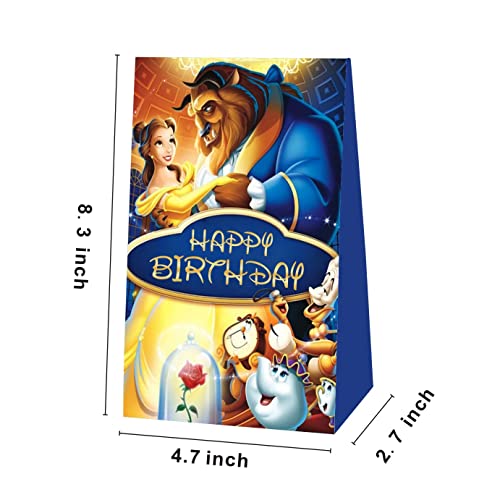 Ulgix 12Pcs Beauty And The Beast Party Favor Gift Bags For Princess Belle Birthday Party Decorations Supplies #TOP2