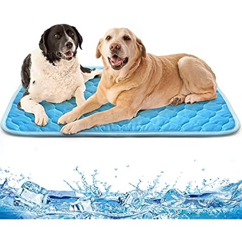 PAIGTEK Latest Dog Cooling Mat - Self Cooling Mat for Small Medium Large Dogs,Easy Washable,Water Absorption Top,Materials Safe, (Blue, 60 * 40 in) Cover