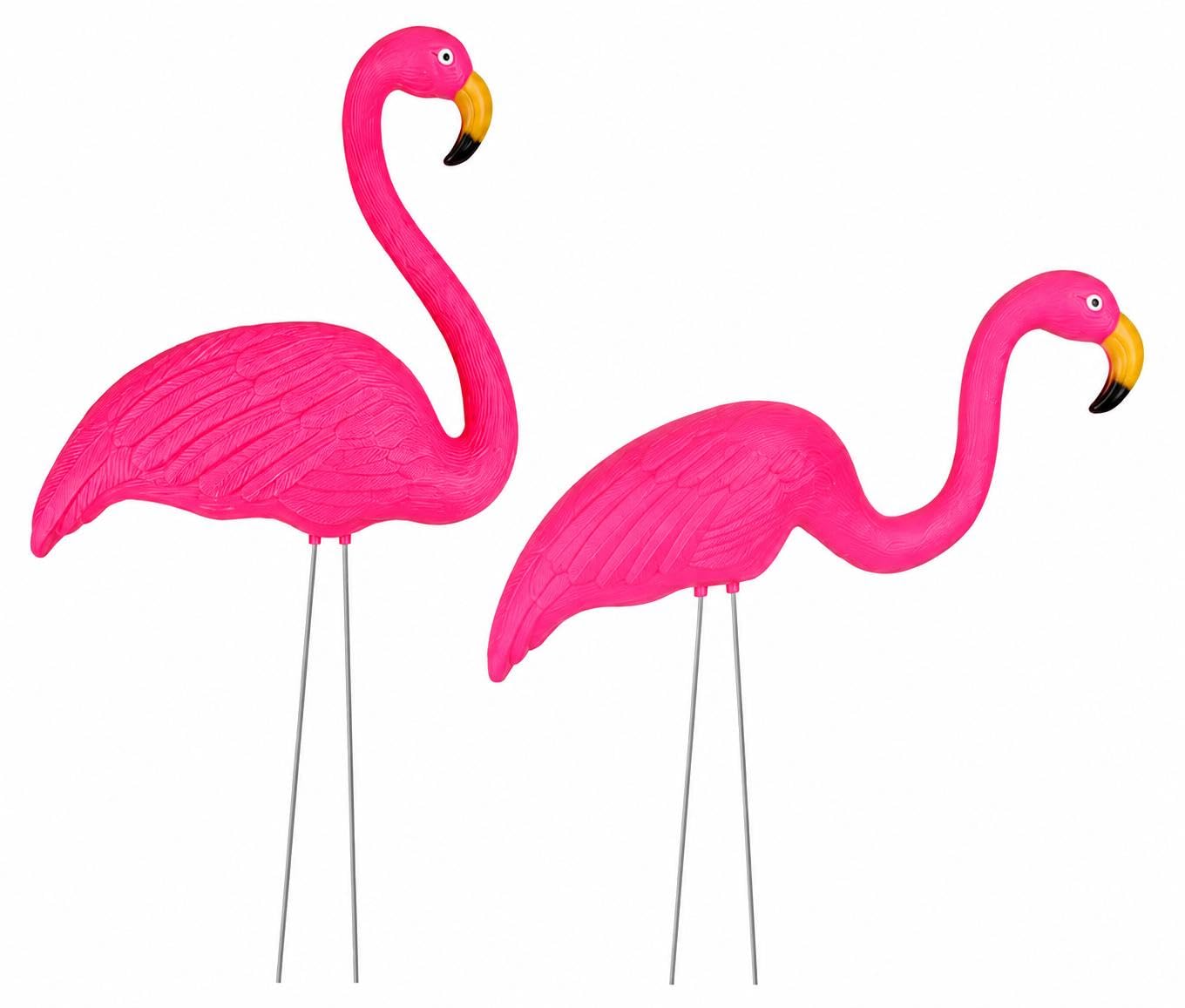 Albert Austin Pink (Red) Garden Flamingo Set Of 2 Ornament Snowproof Free Standing Plastic Flamingos Garden Decor Water Resistant And Windproof Anti Fade Pink Flamingos Garden Statue For Outdoor Yard Decor