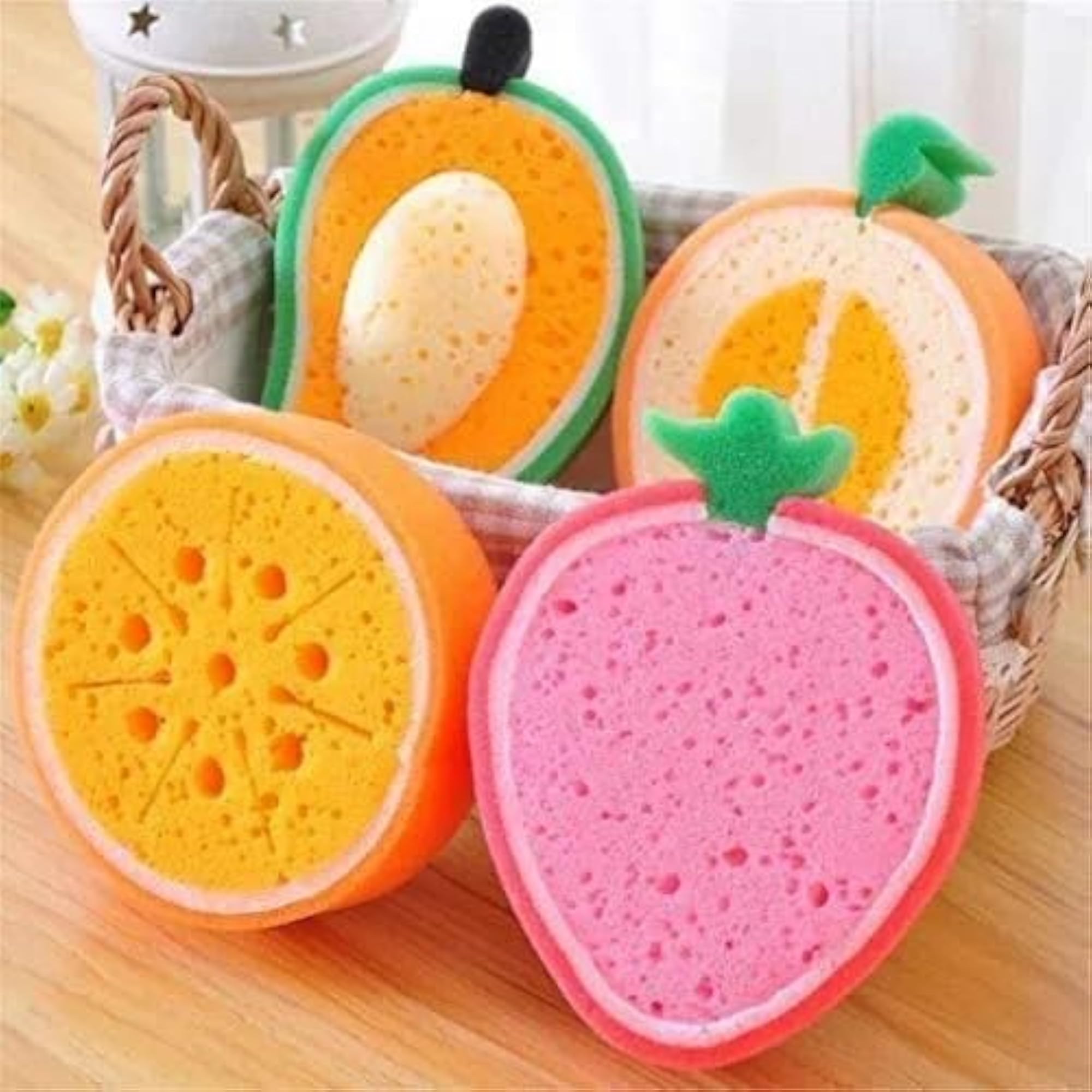 Fruit Shape Sponge Loofah Bath Scrub Pack of 2
