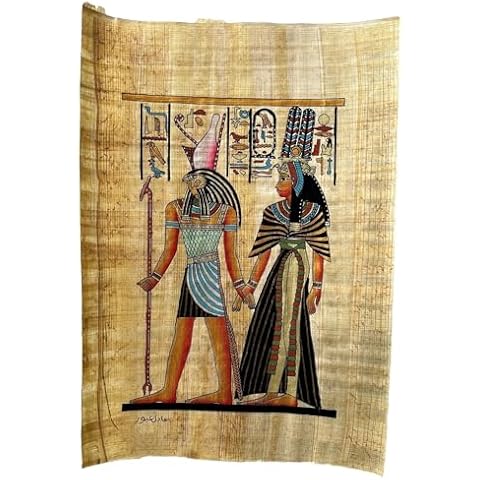 Horus and Queen Nefertari Papyrus Art - Ancient Egyptian Paintings Cover