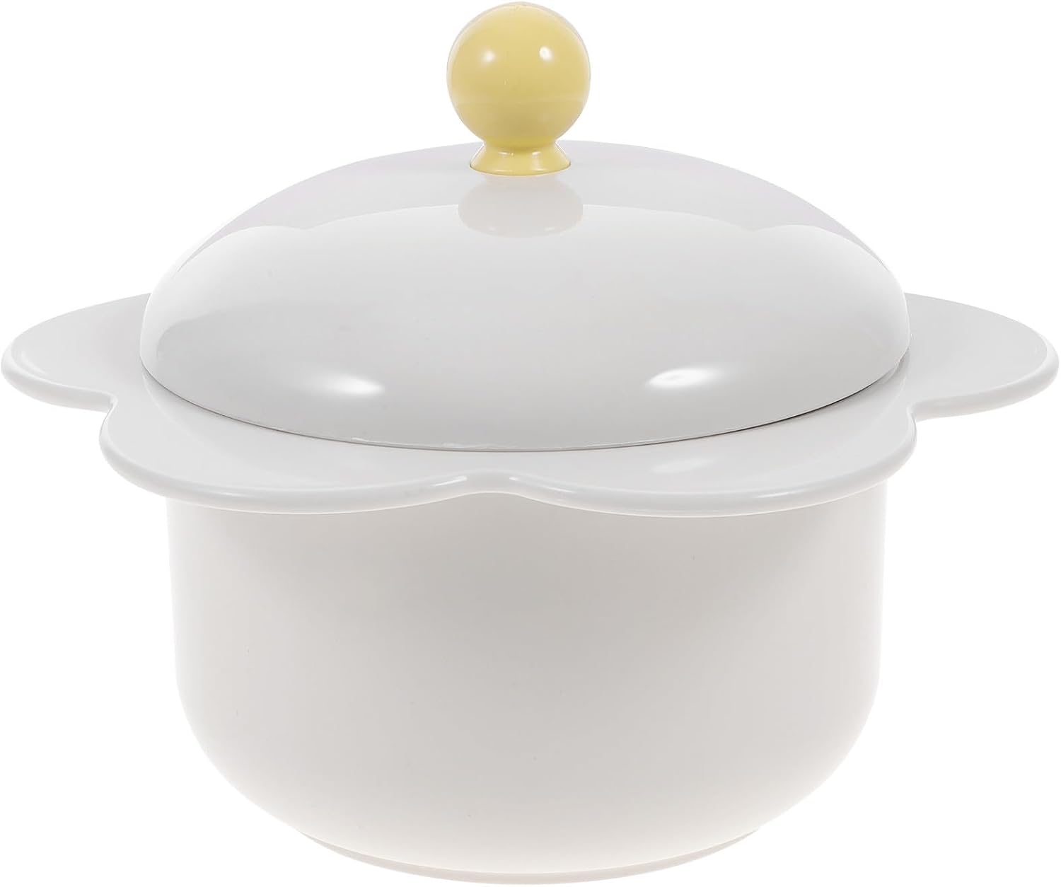 TEHAUX Portable Ramen Bowl with Lid, Stainless Steel and Pp, White