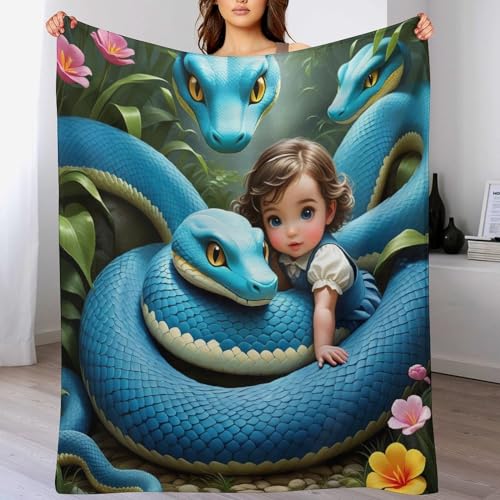 Manta de franela de serpiente 150x200 cm para sofá y cama 2