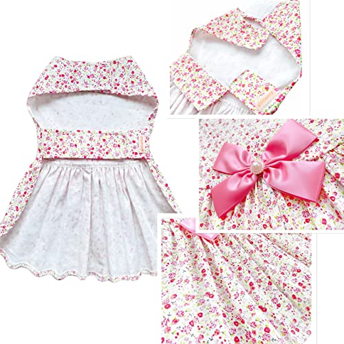Petroom Elegant Floral Puppy Dog Dress, Sundress Vest Shirt for Small Dogs Cats (Pink,XS) - Image 3
