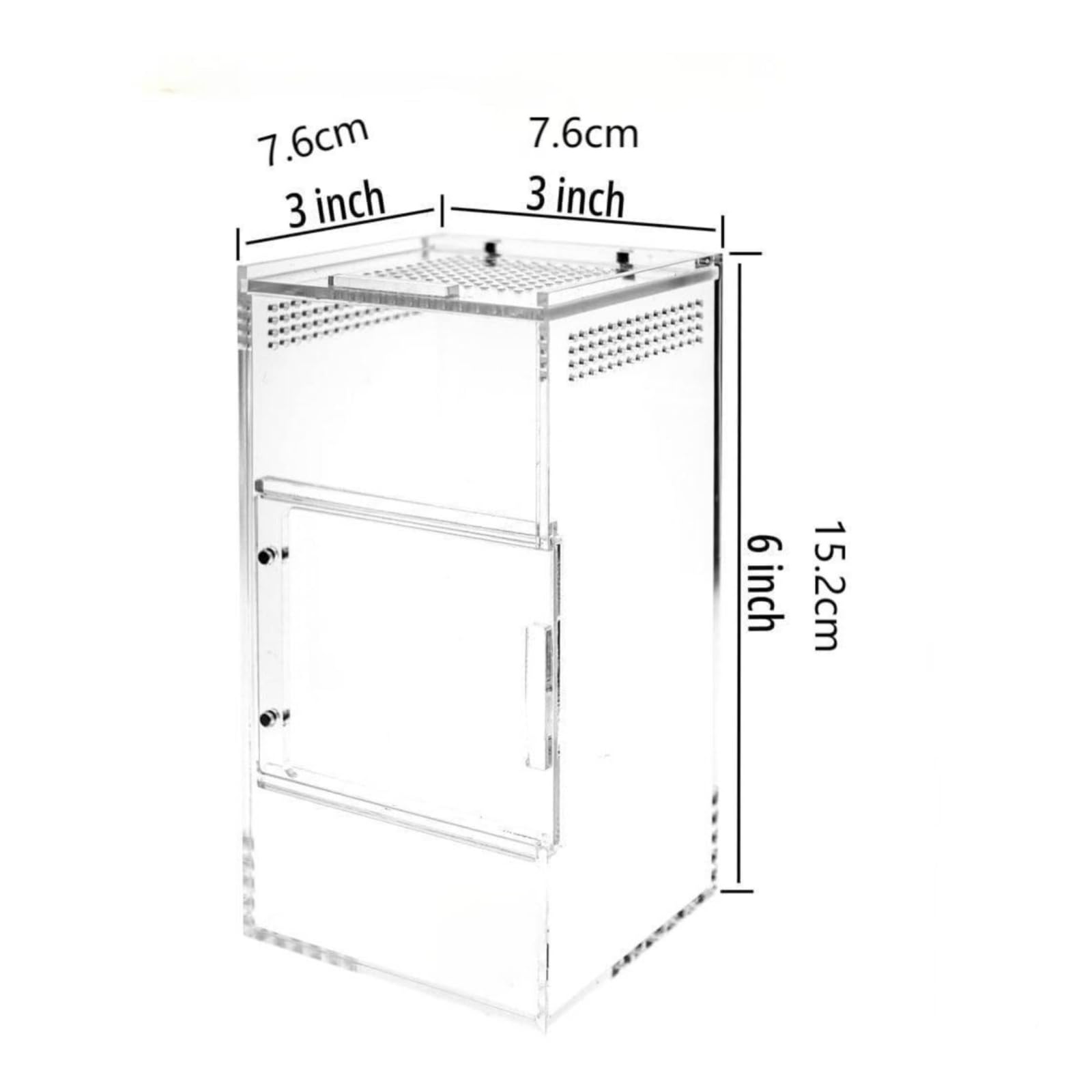 predolo Acryl 360-Grad-Sicht Mini mit Belüftung völlig transparent Acryl für Reptilienhalt, Aufzucht, Size to 1