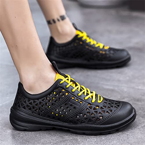 Men Sandals Lace-up Garden Hollow Sandals Beach Wading FootwearWalking Casual Shoes(D,42 Code)2