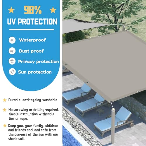 Voiles de protection UV kaki pour terrasse et extérieur