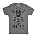 Crazy Dog Mens Holiday Novelty T Shirt Deez Nuts Funny Nutcracker Christmas Pun Shirt Meme Cringe Bro Ugly Sweater Party Tee Dark Heather Grey XL