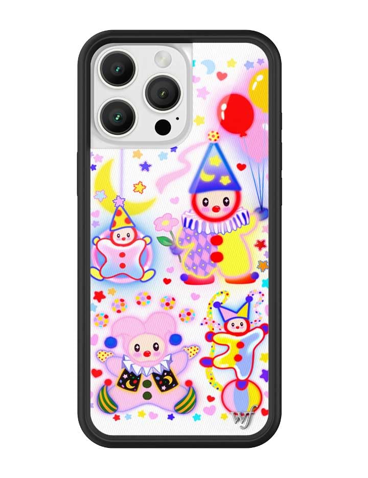 Image of Wildflower Cases - Compatible with iPhone 16 Pro Max | Protective Black Bumper, 6.5ft Drop Test Certified, Women Owned Small Business | Circus Stars Moon Aesthetic Trendy Cute | Clown Around