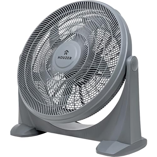 GUTSTARK Ventilador de Piso 23 Pulgadas 5 Aspas Aerodinamicas 65W de Potencia Rotacion 180° 3 Velocidades Control de Perilla Avanico Silencioso para Hogar Oficina Habitacion...