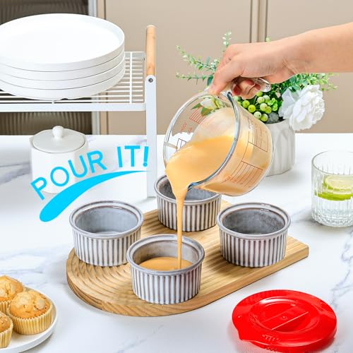 Vasos medidores de vidrio de borosilicato 2 tazas con tapa miniatura 4