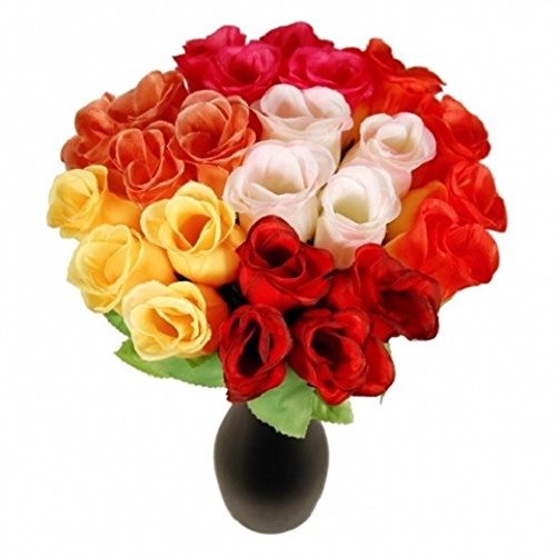 Schramm Onlinehandel Pack de 72 haies artificielles de roses colorées  26 cm