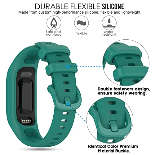 Image of 3PCS Soft Silicone Bands Compatible with Garmin Vivosmart 5 Straps Replacement Wristbands Bracelet Band Case Cover for Women Men, Small /Large Size