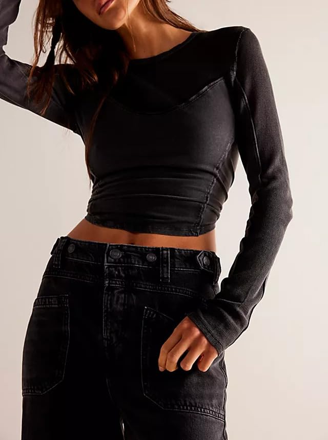 Baggy Barrel Jeans Y2k Mid Rise Wide Leg Cropped Boyfriend Jeans for Women 2024 Vintage Loose Horseshoe Jeans Pants2