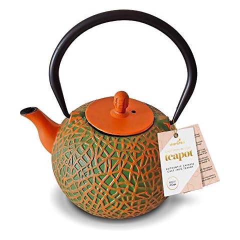 Charbrew Olive & Orange Cast Iron Teapot Cover
