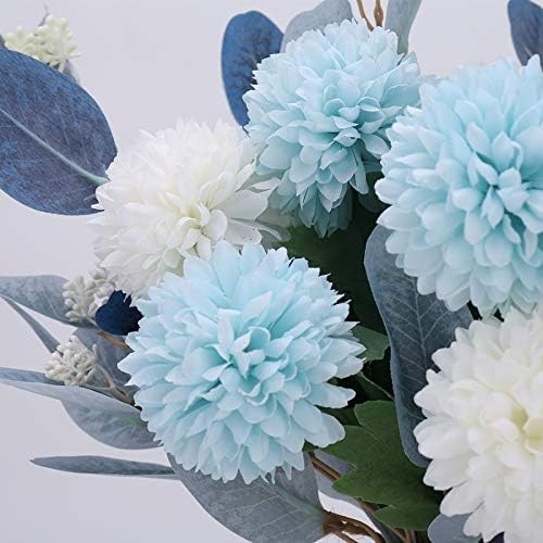 Artificial Flowers with Ceramic Vase Faux Hydrangea Flower Arrangements Table Centerpieces for Home Garden Party Wedding Decoration - Image 4