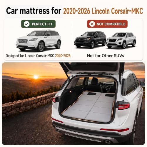 Image of Car Mattress for 2020-2026 Lincoln Corsair /MKC Corsair, Upgraded Non-Inflatable Thickened Foam SUV Car Camping Mattress, Foldable Trunk Sleeping Pad for Road Trips Camping Travel