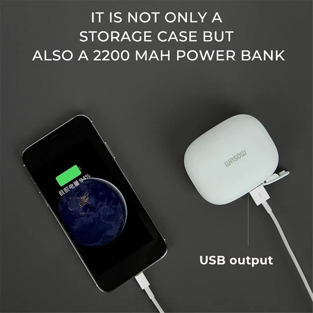 TWS True Wireless Dual Bluetooth 5.0 Earbuds, IPX5 Waterproof and Sweatproof Touch Control Earphones in-Ear with 2200Mah Charging Case, Deep Bass Noise Cancelling,Pink