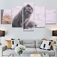 SIGNWIN 5 Panel Canvas Wall Art Animals Deer Modern Artwork for Home Decorations Ready to Hang - 60