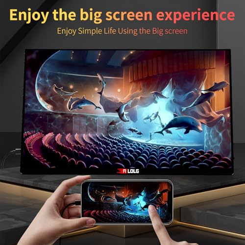 Image of 15.6''Portable Monitor for latop ,2K FHD 60HZ Laptop Monitor Screen,USB-C and HDMI Inputs, Ultra-Slim IPS Panel with HDR and Premium Smart Cover & Speakers for Laptop,PC,Phone,PS4 /5,Switch,Mac,Xbox