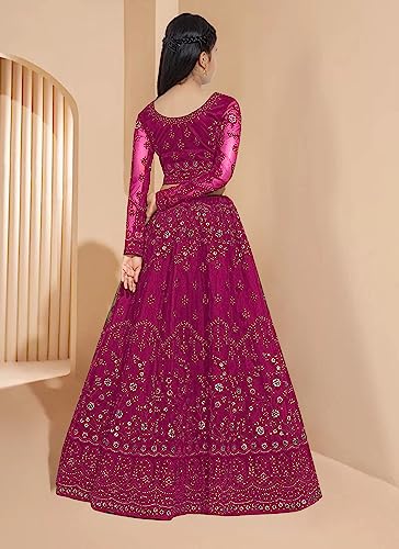 Image of RUKHA FAB Baby Girls Satin Semi Stitched Lehenga Choli | Ethnic Wear | Embellished Lehenga Choli and Dupatta Set