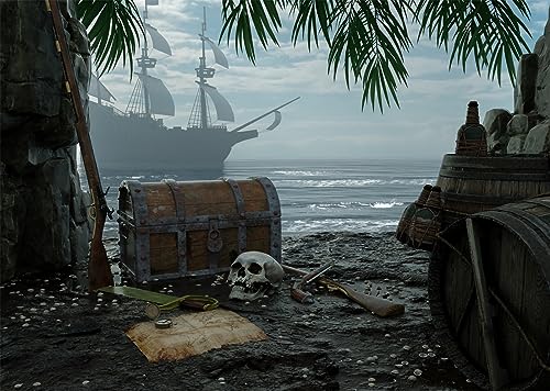 Telón de fondo temático pirata 7x5 pies BELECO miniatura 3