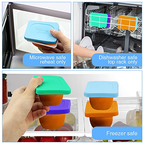 Silicone Baby Food Lids Compatible With Gerber Food Containers, Reusable And Dishwasher Safe, Bpa Free By Morlike Living - Container Not Included (4 Pack, 4 Color) #TOP3