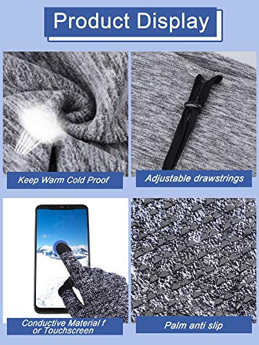 Syhood 6 Pieces Neck Warmer Gaiters With Drawstring Fleece Headbands Earmuffs Touchscreen Gloves For Adult Winter (Retro Color) #TOP1