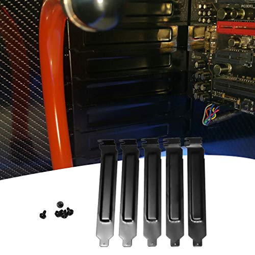 Kdjsic 5 STKS Zwart Hard Metalen Staal PCI Slot Covers Beugel met Schroeven Volledige Profiel Uitbreiding Stoffilter… - Image 4