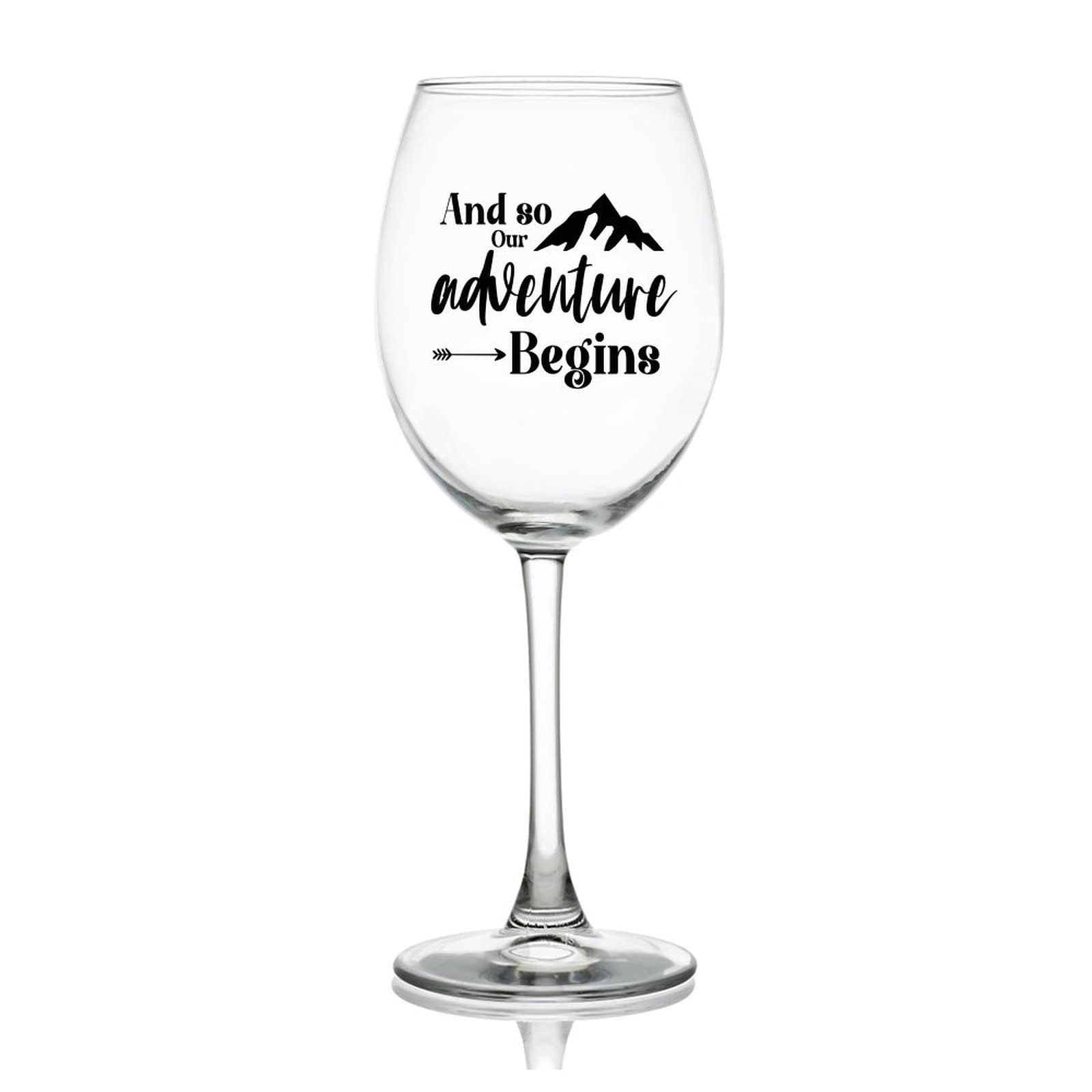 Verre à vin rouge gravé pour mariage et fête So Our Adventure Begins
