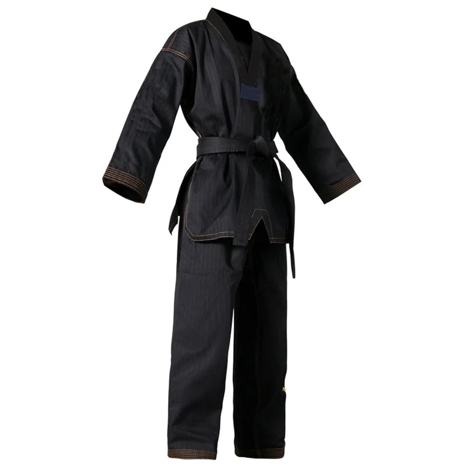 Uniformes de Karaté Taekwondo Noir, Costume Arts Martiaux Motif Dragon Brodé L-160CM
