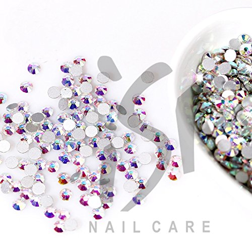 Nail Art Strasssteine im Rondell 9 verschiedene Größen multicolor AB Glas Strass Kristall Nageldesign – Bild 6