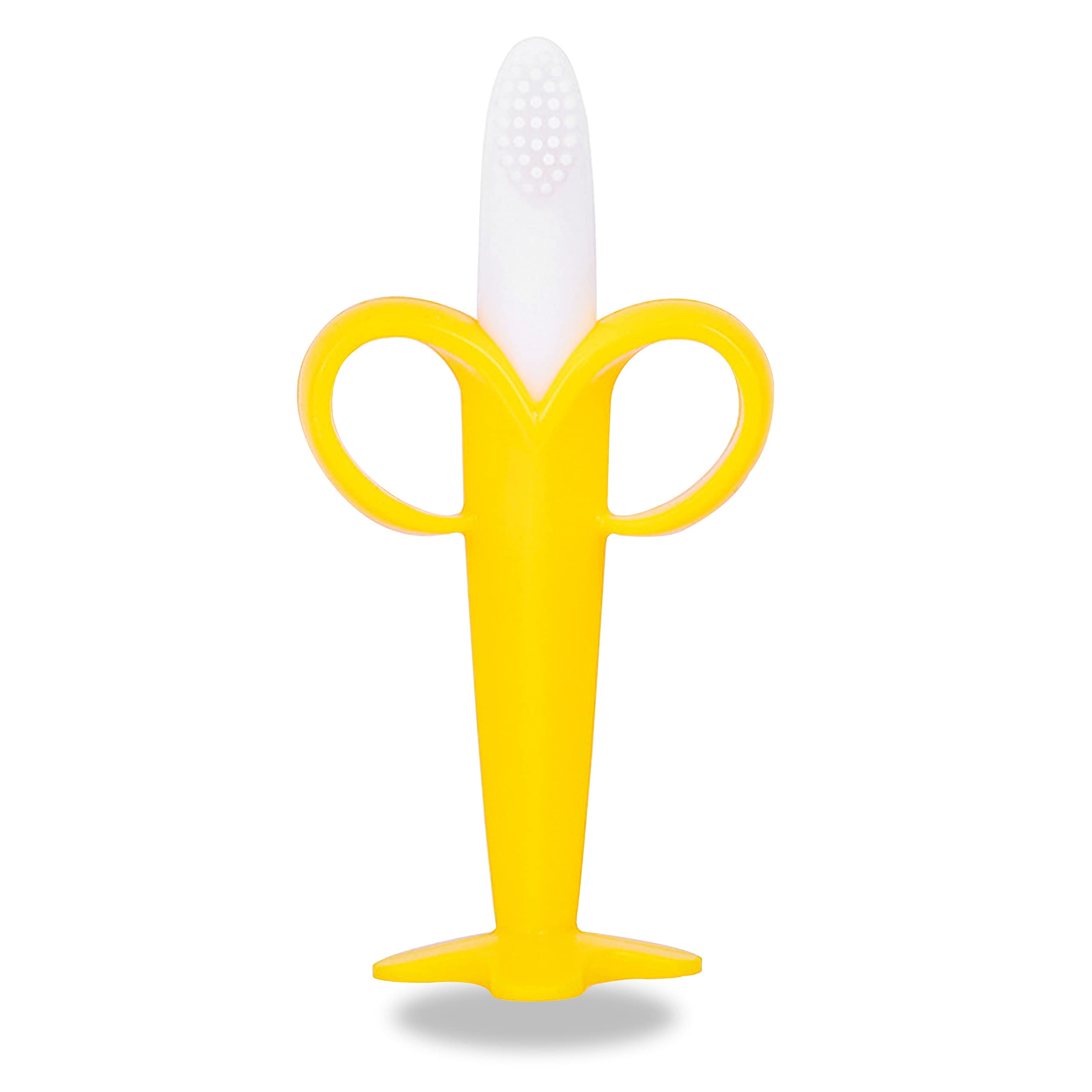 DaKos Teether, Soother for New Born, teether and Soother for Baby,Mitten Teether, Baby Chew Toys for Sucking Needs, Sensory Toy (Banana Shape, Yellow)