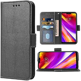 حافظة هاتف لـ LG G7 ThinQ Folio Flip Wallet Case ، PU Leather Credit Card Holders Full Body Protection Kickstand Hybrid Protective Phone for LGG7 G 7 Plus Thin Q G7 + LGG7thinq Black