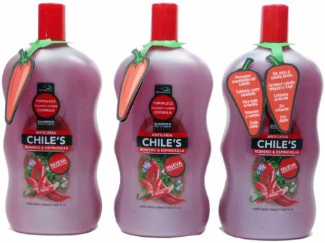 3 X Natturalabs Chili Rosemary Shampoo/Anticaida Chile's Romero & Espinosilla 33.8 oz